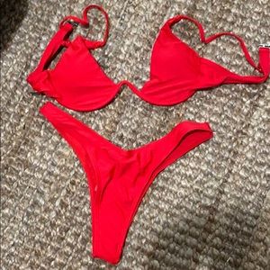 Shein red bikini